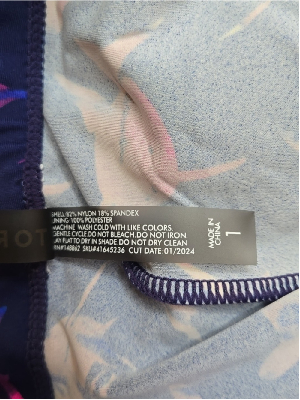 Torrid 1X Navy Shark Print High Rise Swim Short Lattice Side UPF 50 Plus Size - Picture 7 of 7